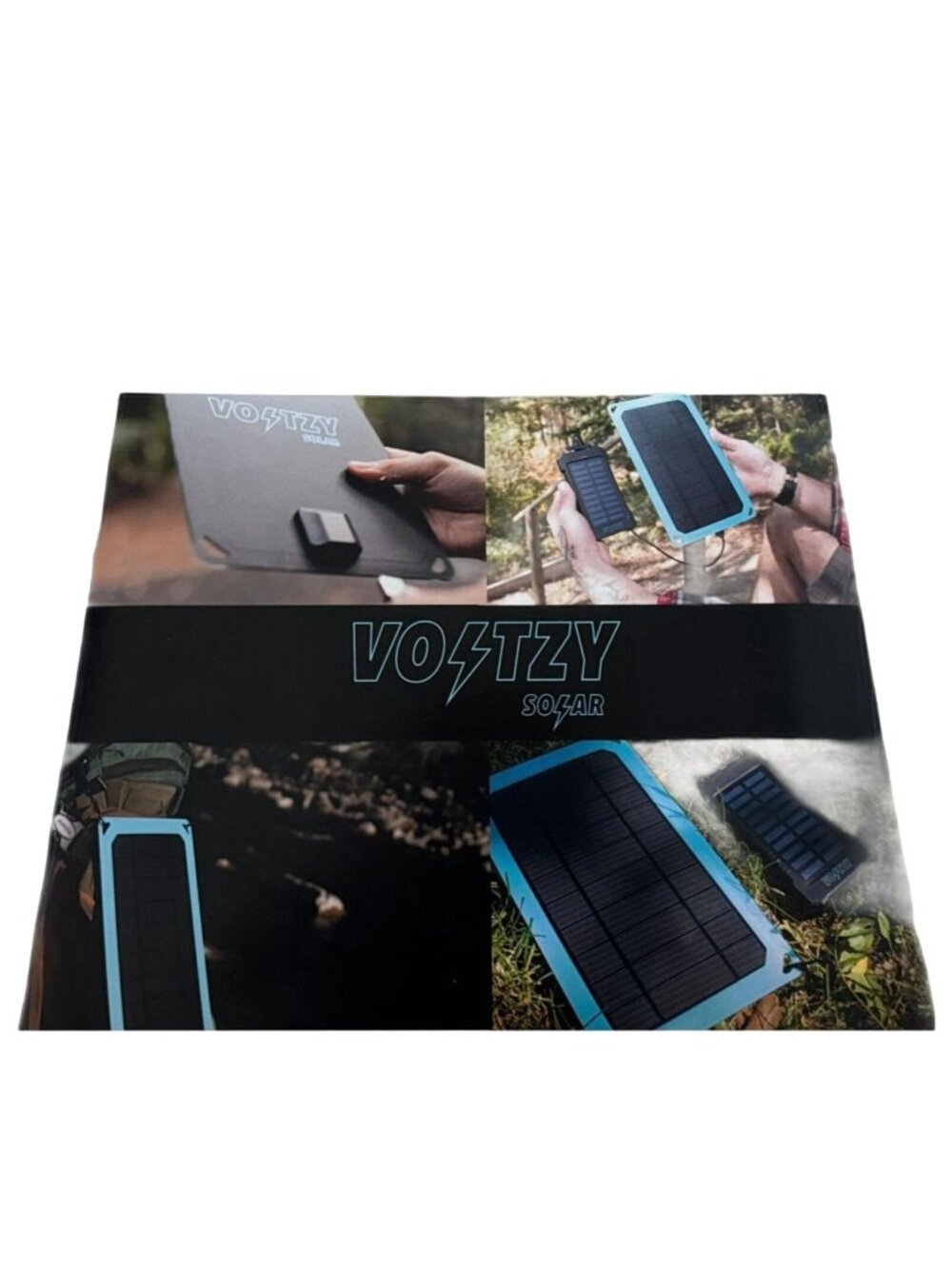 Voltzy USB Solar Panel - On the Go power w/ 3-way USB cable